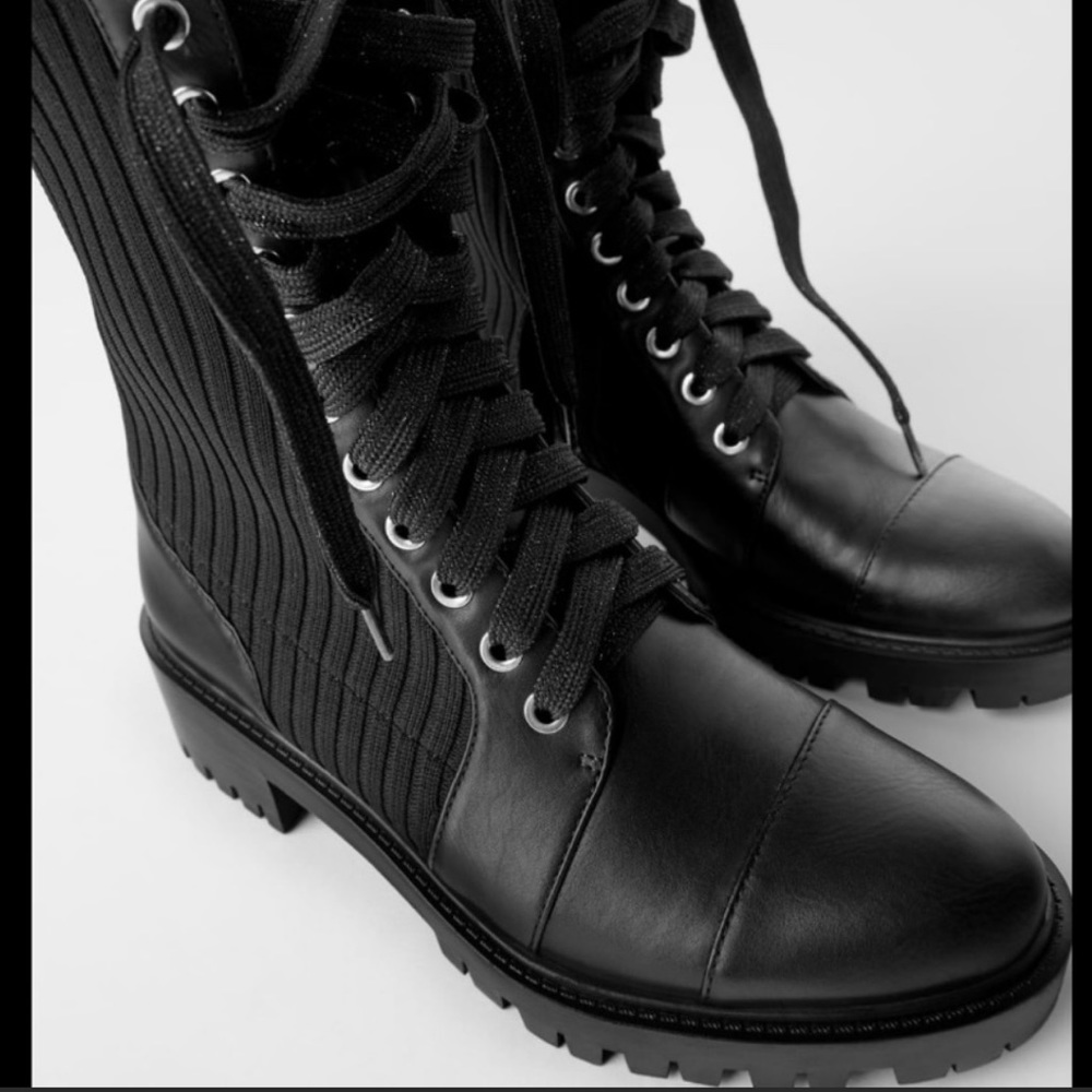 Zara low heeled contrasting ankle boot